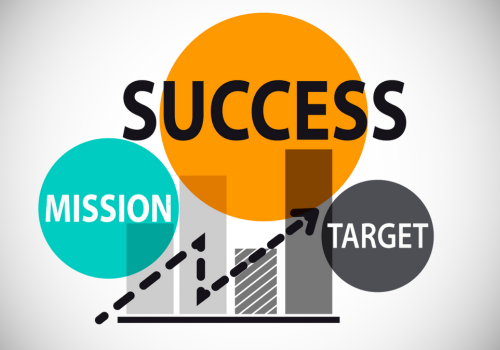 Mission Ayushi Nema official An infographic depicting "Success," "Mission," and "Target" with colorful circles and a graph arrow, symbolizing goal achievement.